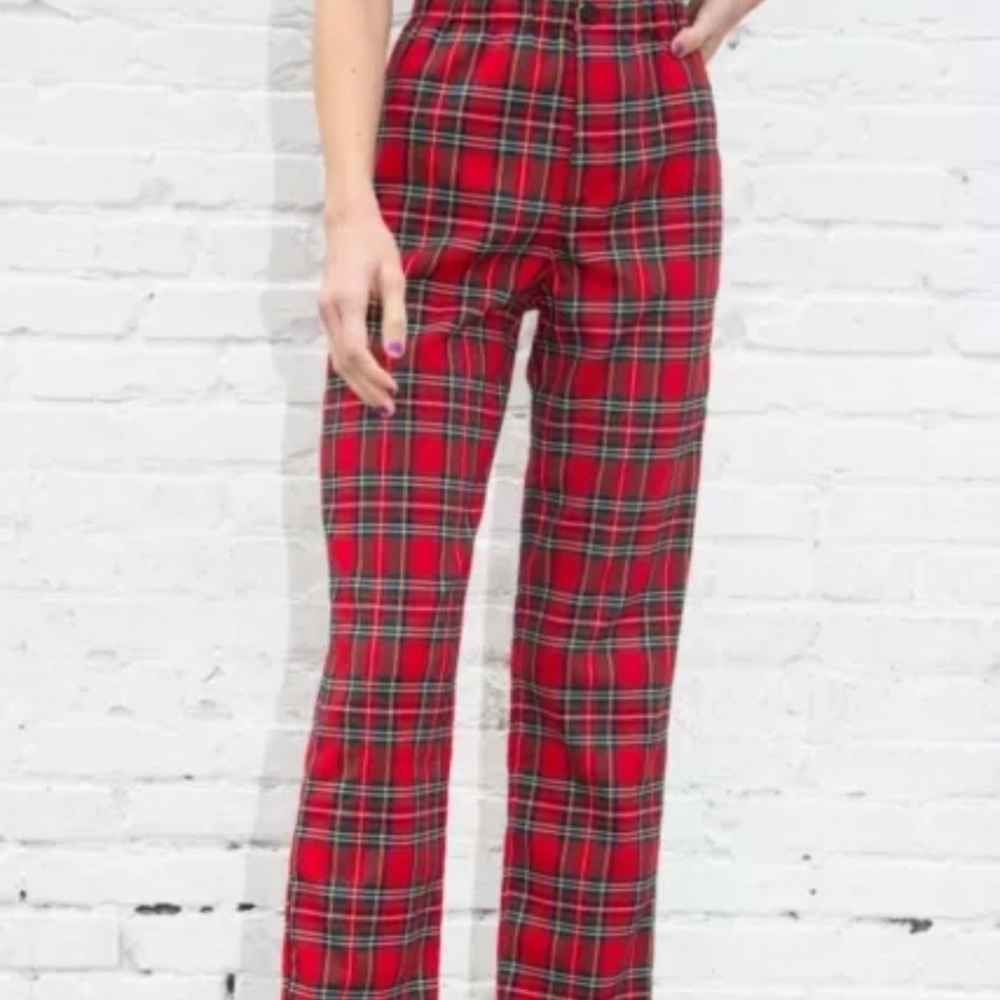 COPY - Brandy Melville Blue plaid tilden button pants